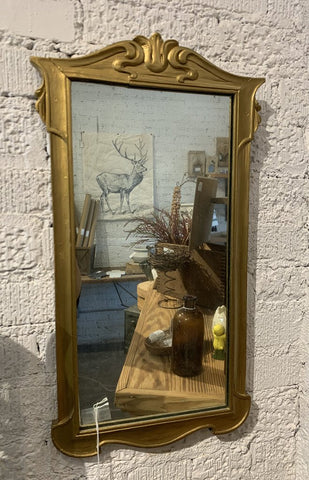 Vintage Gold Art Nouveau Mirror~ 12.25" w x 24.25" l