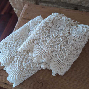 Pair of Pretty Vintage Lace Belgium Valances 18x58