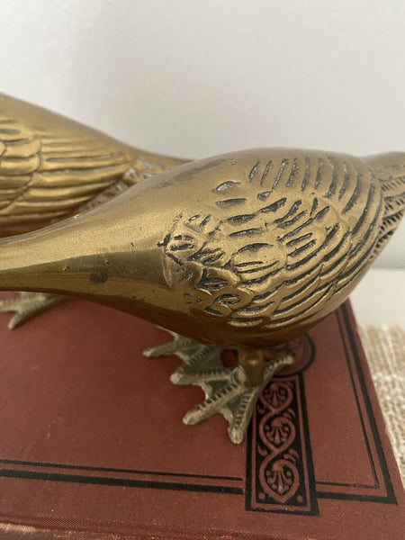 Vintage Brass Geese (PAIR) Tallest is 9"