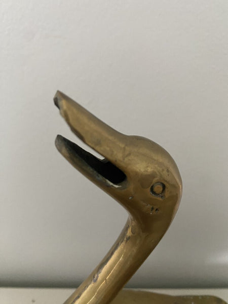 Vintage Brass Geese (PAIR) Tallest is 9"