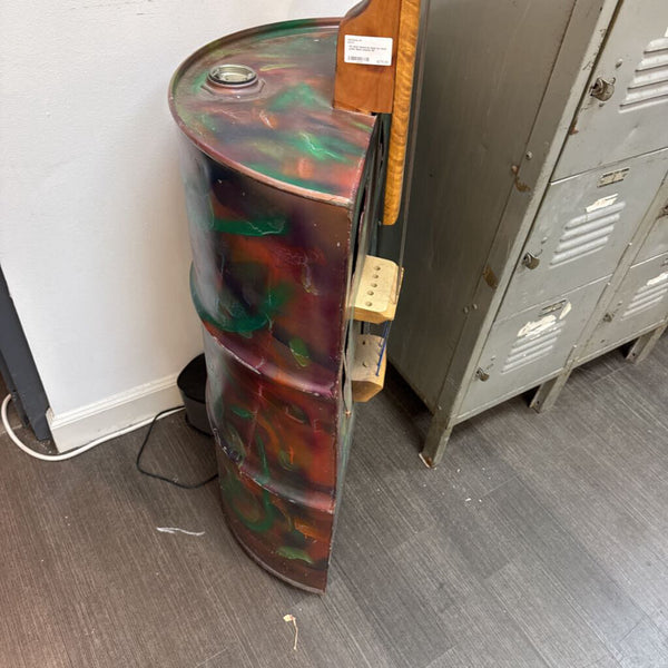 Oil drum stand-up bass by local artist