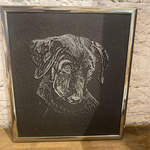 Vintage Metalart Dog Artwork 8" x 9"