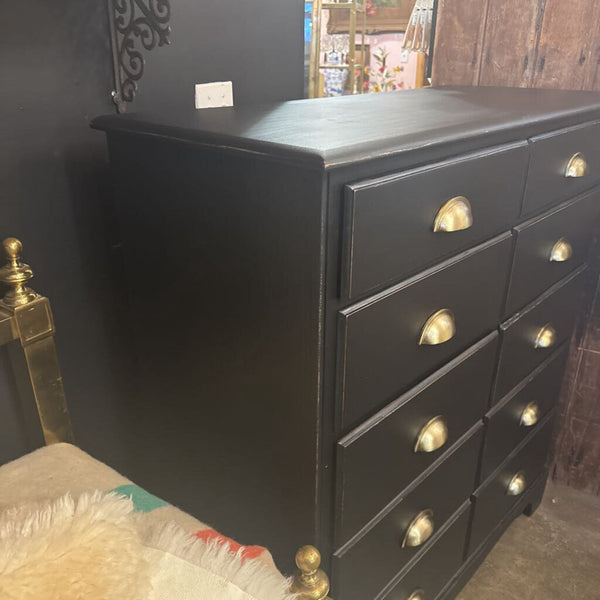 10 Drawer Black Dresser 43L 18.5D 47H IN STORE PICKUP ONLY