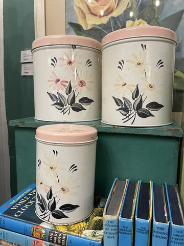 Jens Fresh Vintage ~ Vintage floral canister set - pink