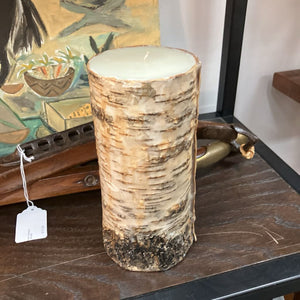 Birch bark candle