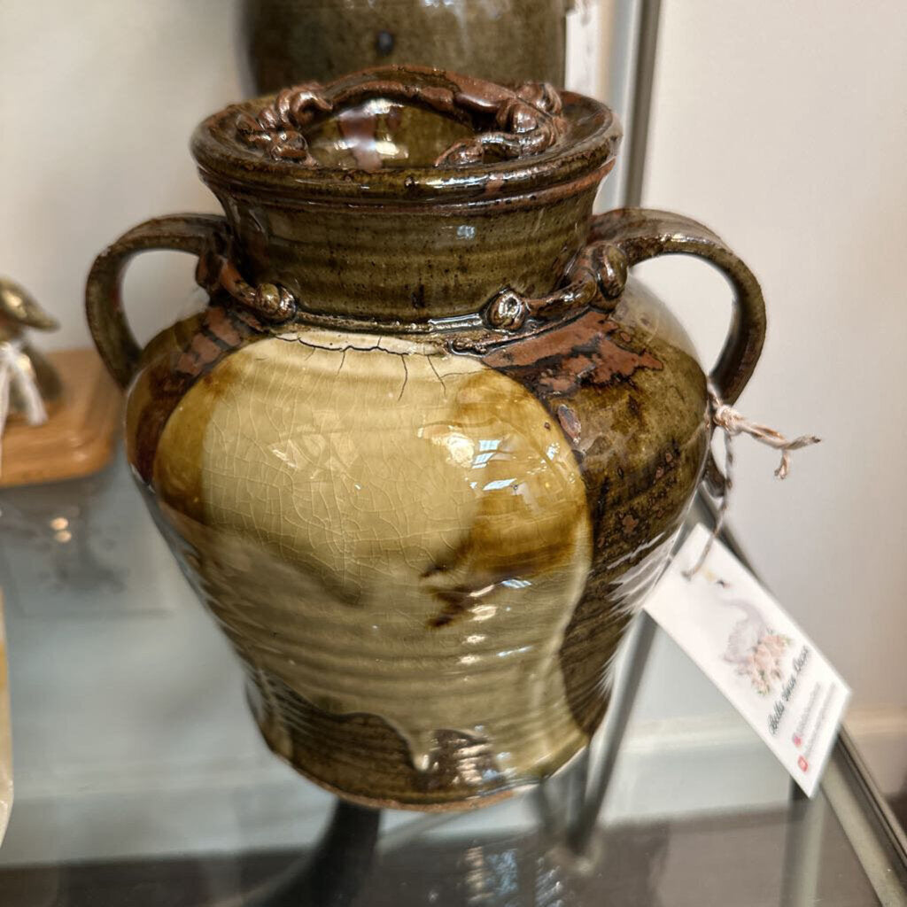 Art pottery jug w/lid