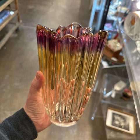 FEDERAL GLASS IRRIDESCENT VASE