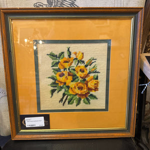 Yellow Roses Needlepoint 15x15