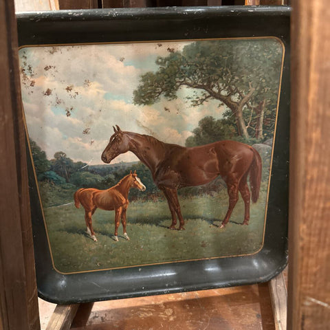 Vintage horse tray 13x13