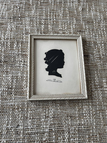 Vintage L Pierre Bottemer Silhouette Little Girl Framed Signed