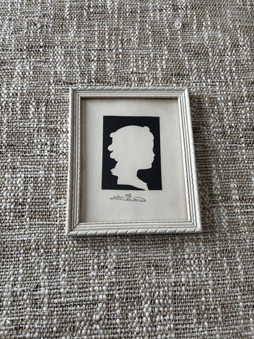 Vintage L Pierre Bottemer Reversed Silhouette Little Girl Framed Signed