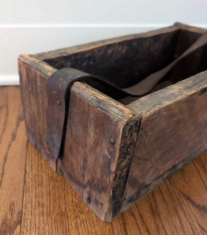 Antique Box w/Leather Handle 16x9x6