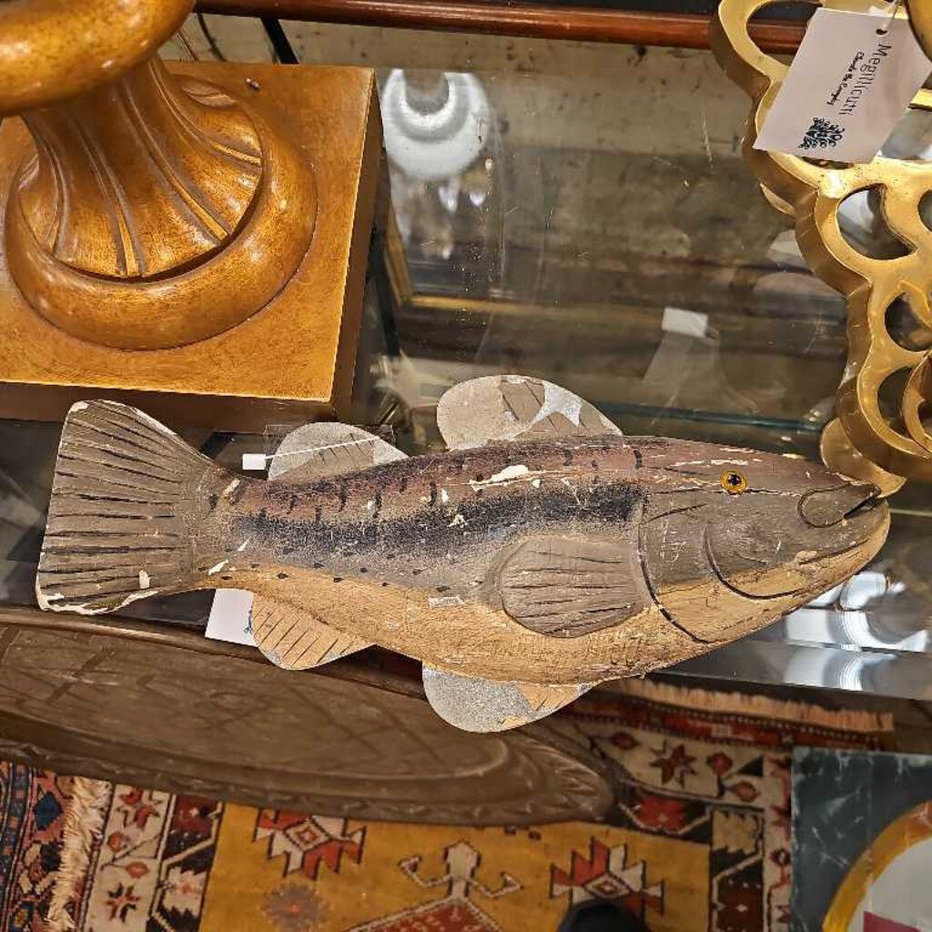 Carved wooden handpainted fish