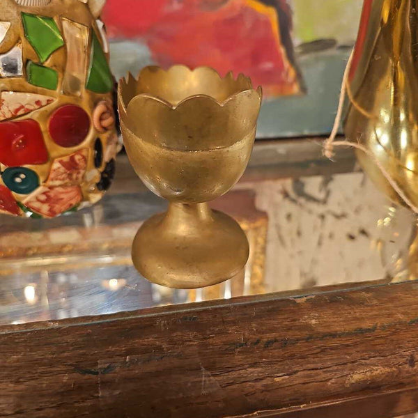 Mini brass compote footed vase bowl