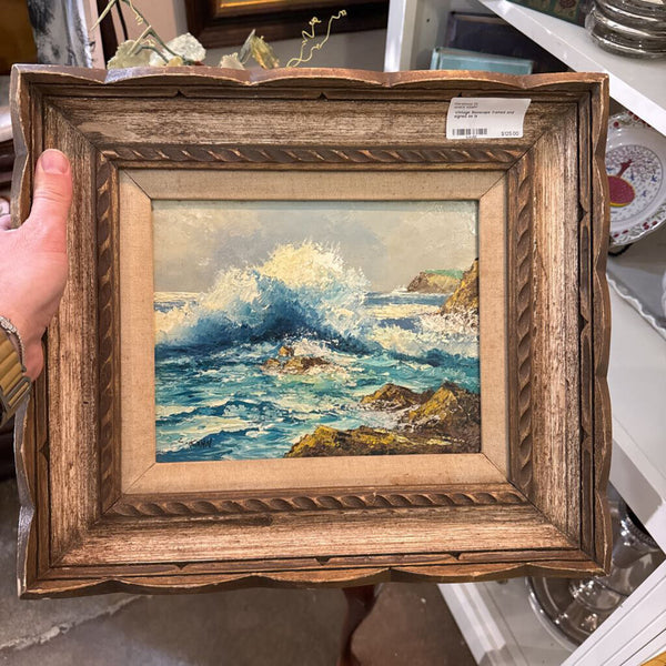 Vintage Seascape framed and signed as is
