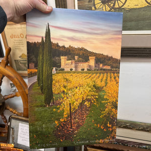Signed photograph of castle on canvas