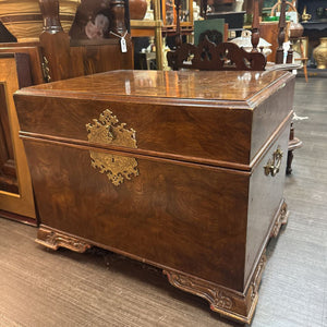 Burl wood heavy chest with divider