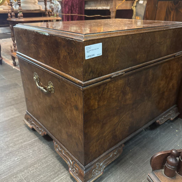 Burl wood heavy chest with divider