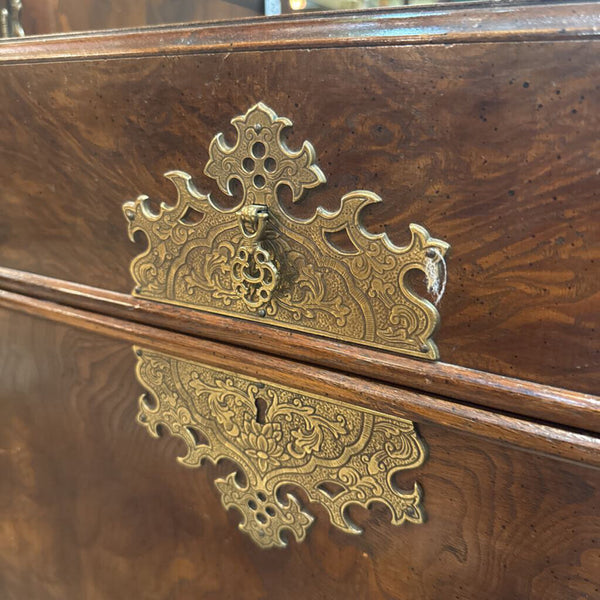 Burl wood heavy chest with divider