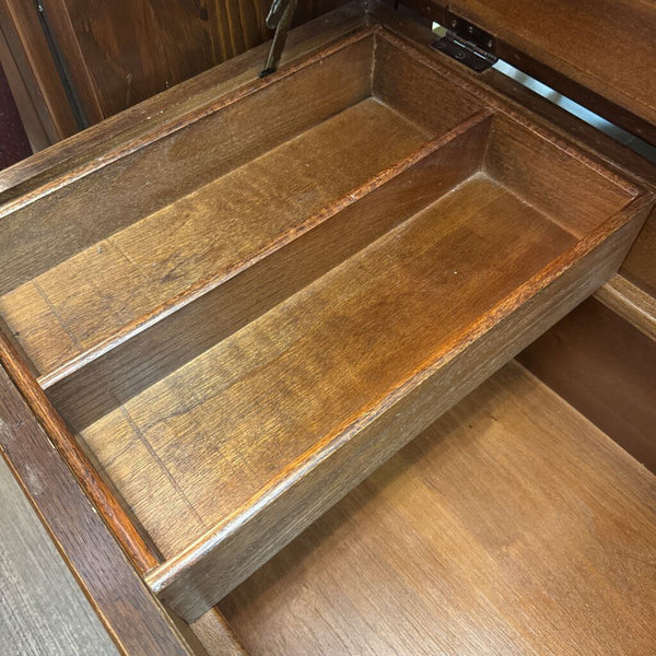 Burl wood heavy chest with divider