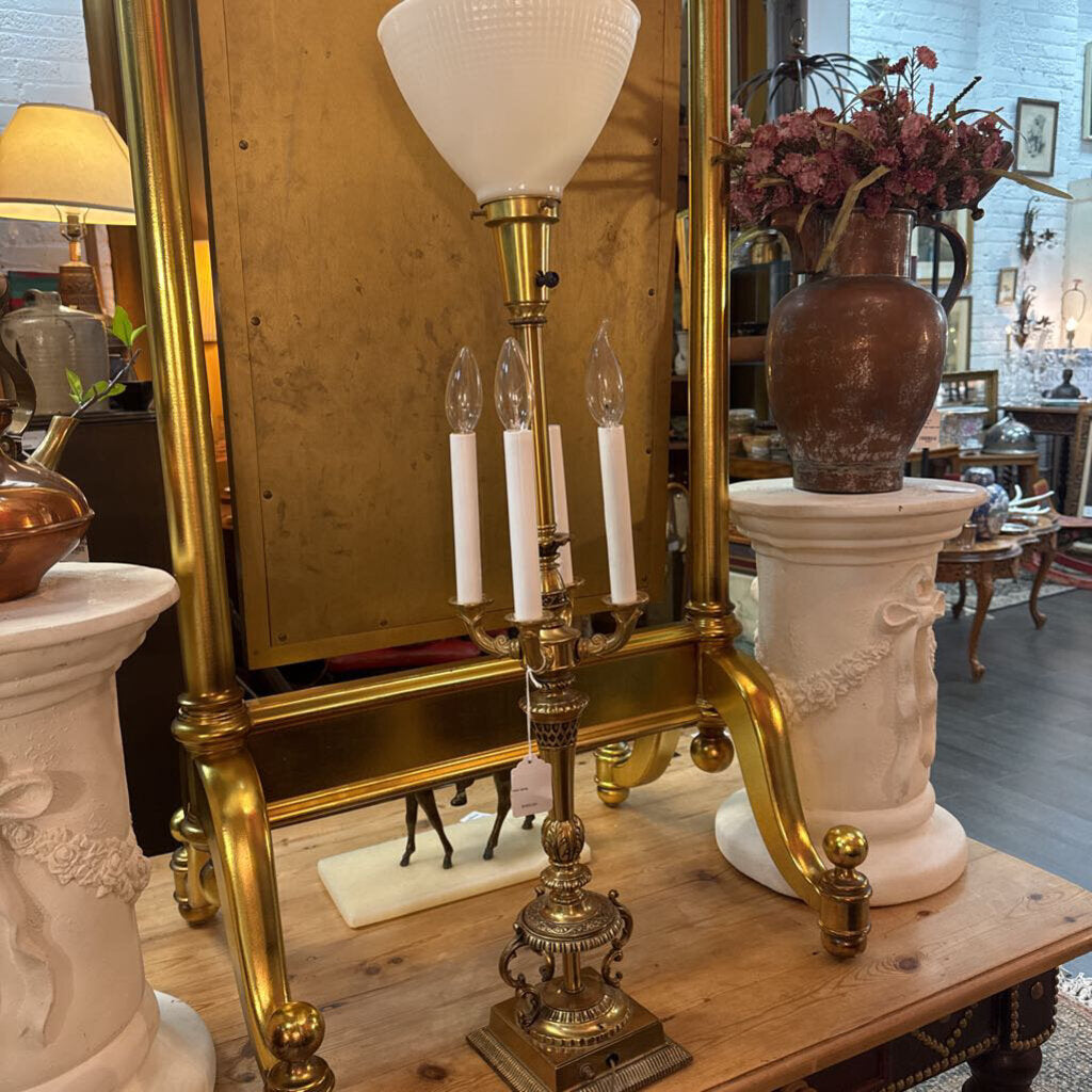 4-arm candelabra brass lamp