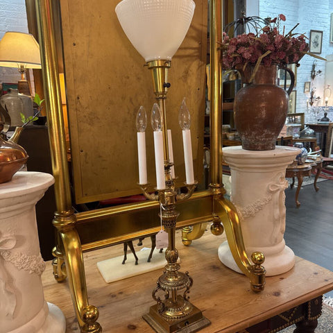 4-arm candelabra brass lamp