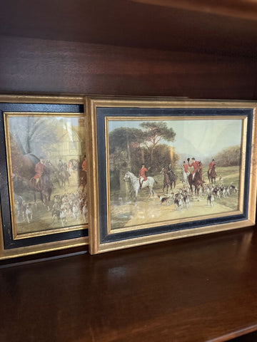 pair of framed equestrian prints