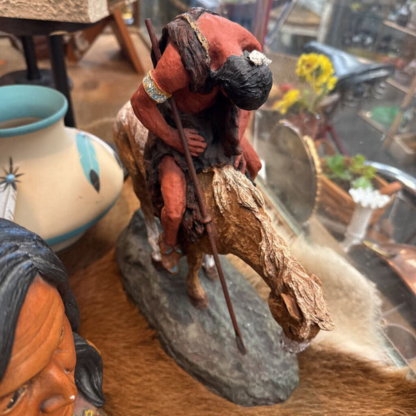 Vintage "The End Of The Trail" sculpture 1982. Daniel Monfort Original