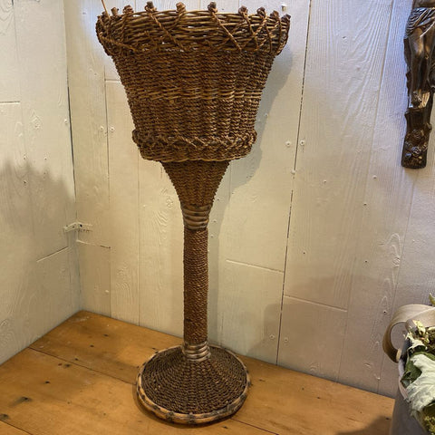 Vintage Wicker Plant Stand