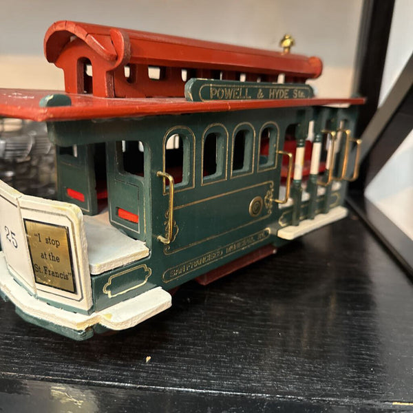 Wooden San Francisco Trolley with music box