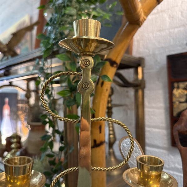 Brass anchor candle holder