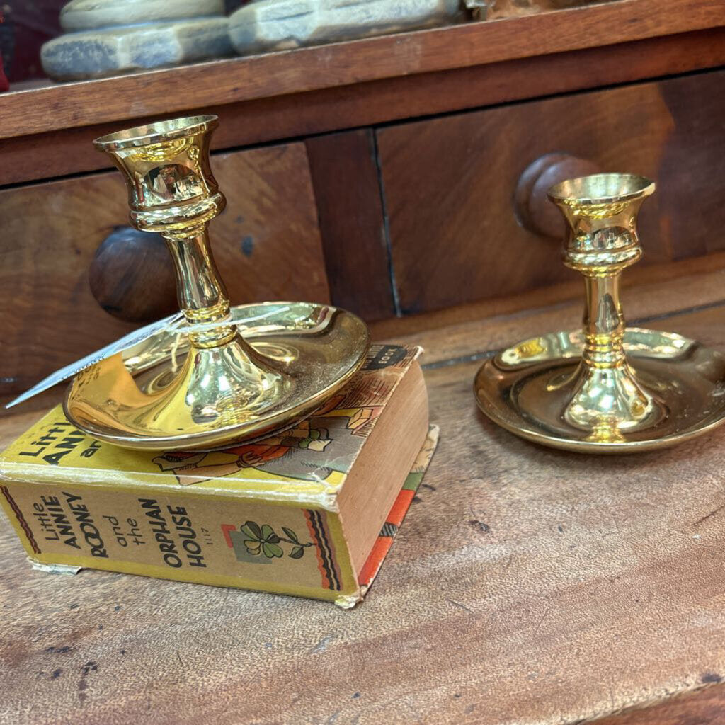 Set of Copper Craft Brass Candlestick Holders 3.5"