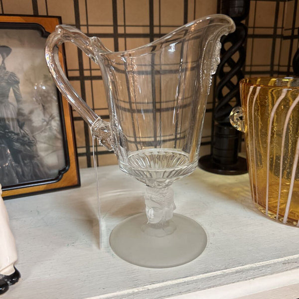 Vintage Duncan & Miller Three Faces Glass Creamer
