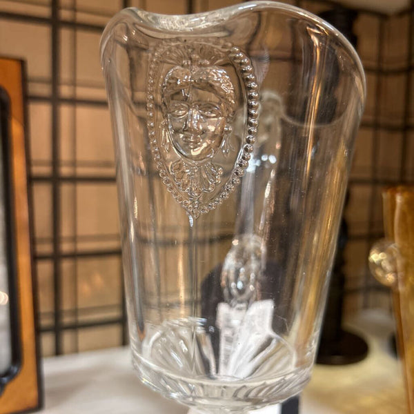 Vintage Duncan & Miller Three Faces Glass Creamer