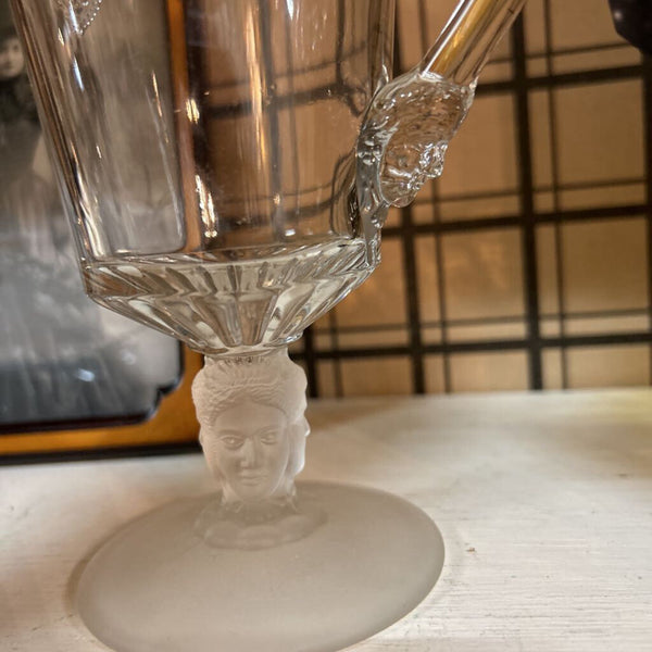 Vintage Duncan & Miller Three Faces Glass Creamer