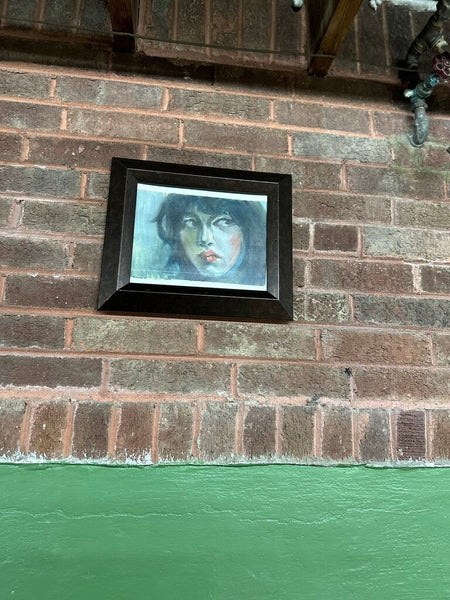Female portrait oil painting framed
