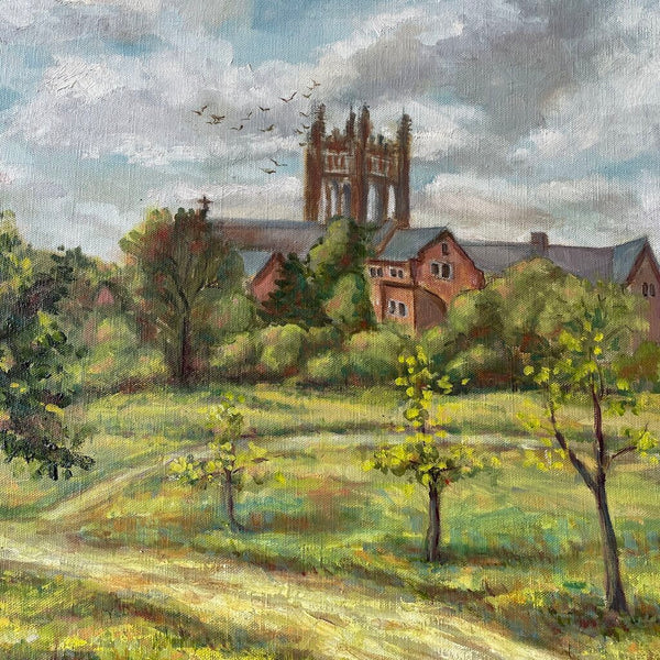 Moxie - Steeple Building Painting On Canvas - 20 x 16