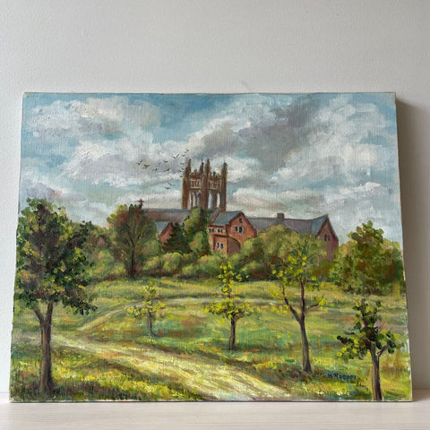 Moxie - Steeple Building Painting On Canvas - 20 x 16