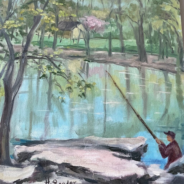Moxie - Fishing Salt Creek Painting on Canvas - 16 x20