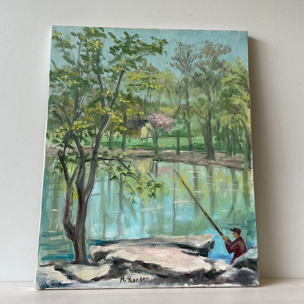 Moxie - Fishing Salt Creek Painting on Canvas - 16 x20