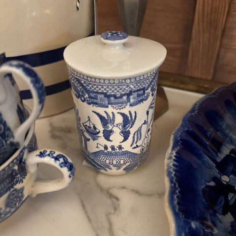 Blue and White Cup with lid