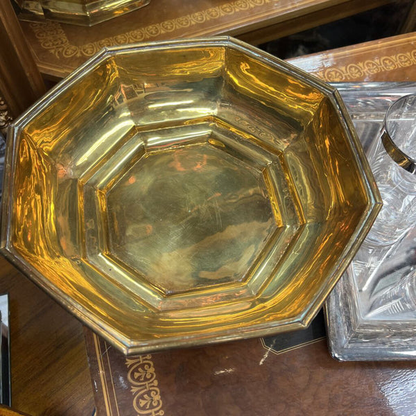 Vintage Footed Heavy Solid Octagon Bowl