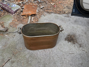 Vintage large Copper Boiler with wood handles