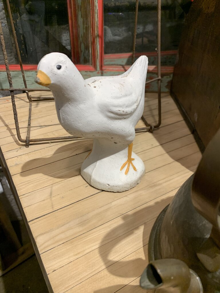 Vintage Concrete Baby Chicken~3" w x 6" l x 6.25" t
