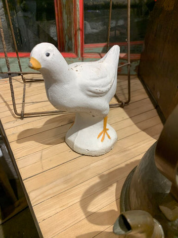 Vintage Concrete Baby Chicken~3" w x 6" l x 6.25" t