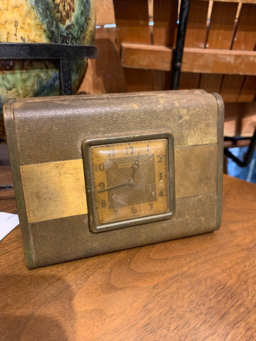 Vintage Alarm Clock~ Phinney Walker~ Works~ 1.5" d x 6" l x 4.5" t
