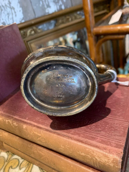 Vintage Silver Pitcher~ Hotel Arlington Santa Barbara, CA~ 3" w x 5.5" l x 5.5" t