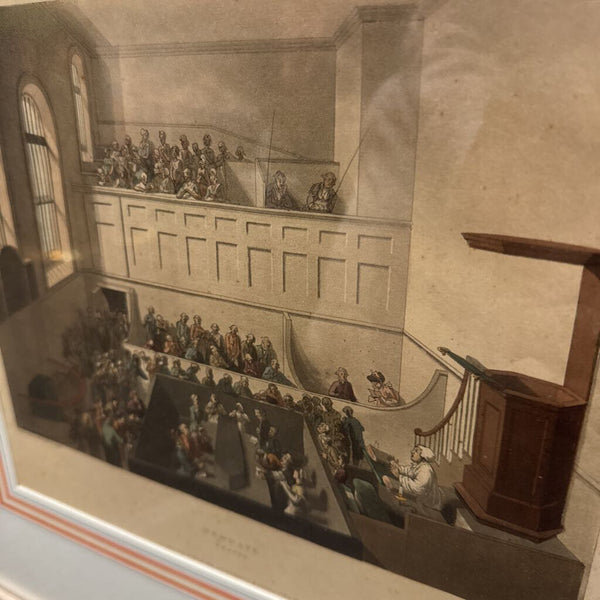 Newgate Chapel handcolored etching