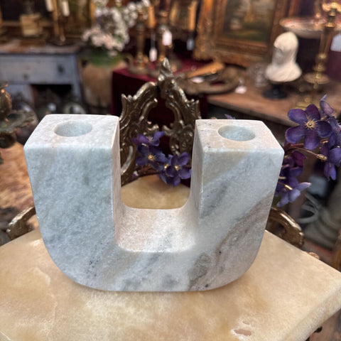 Marble double candle holder