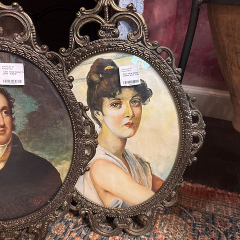 Cast metal Italian frame with woman print